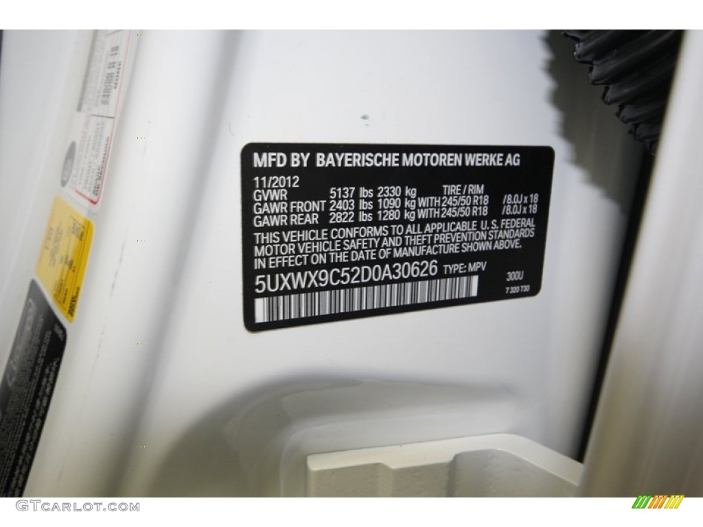 2013 X3 Color Code 300 for Alpine White Photo #74068607