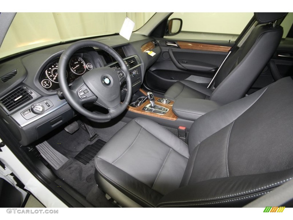 Black Interior 2013 BMW X3 xDrive 28i Photo #74068662