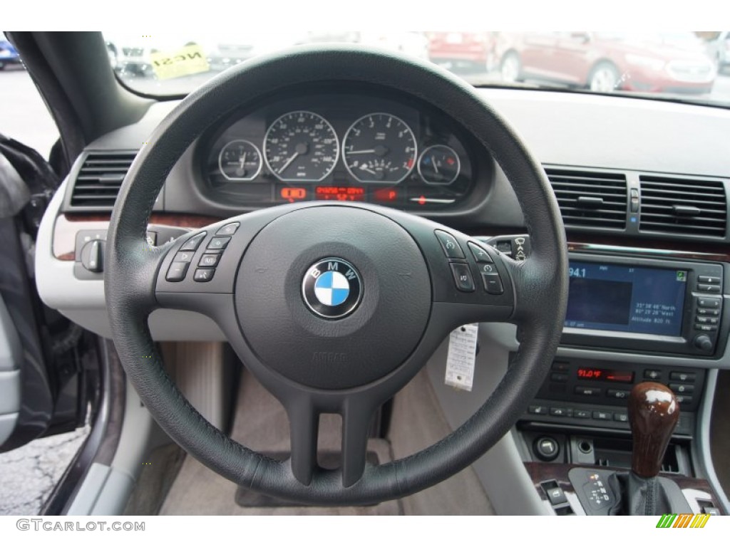 2006 BMW 3 Series 330i Convertible Grey Steering Wheel Photo #74069075