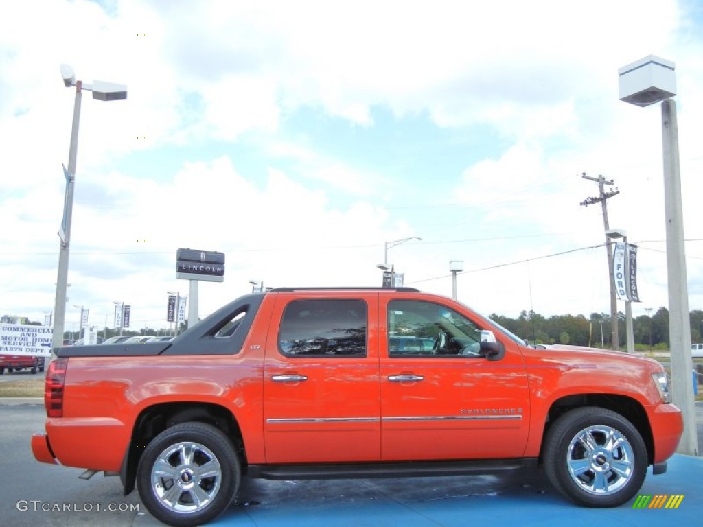 Inferno Orange Metallic 2009 Chevrolet Avalanche LTZ 4x4 Exterior Photo #74071238