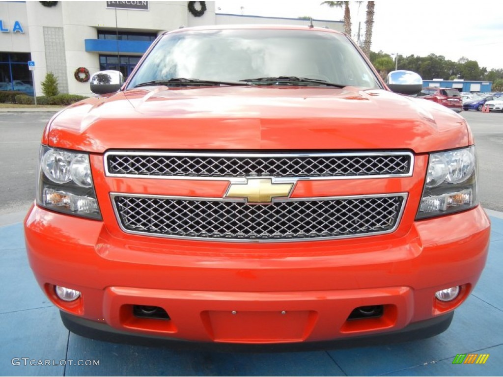 2009 Avalanche LTZ 4x4 - Inferno Orange Metallic / Light Cashmere photo #8