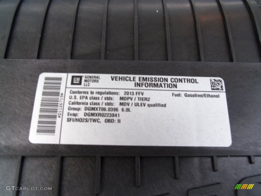2013 Chevrolet Express 3500 Extended Cargo Van Info Tag Photos