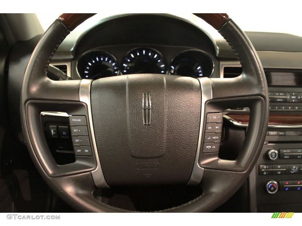 2012 Lincoln MKZ FWD Dark Charcoal Steering Wheel Photo #74072867