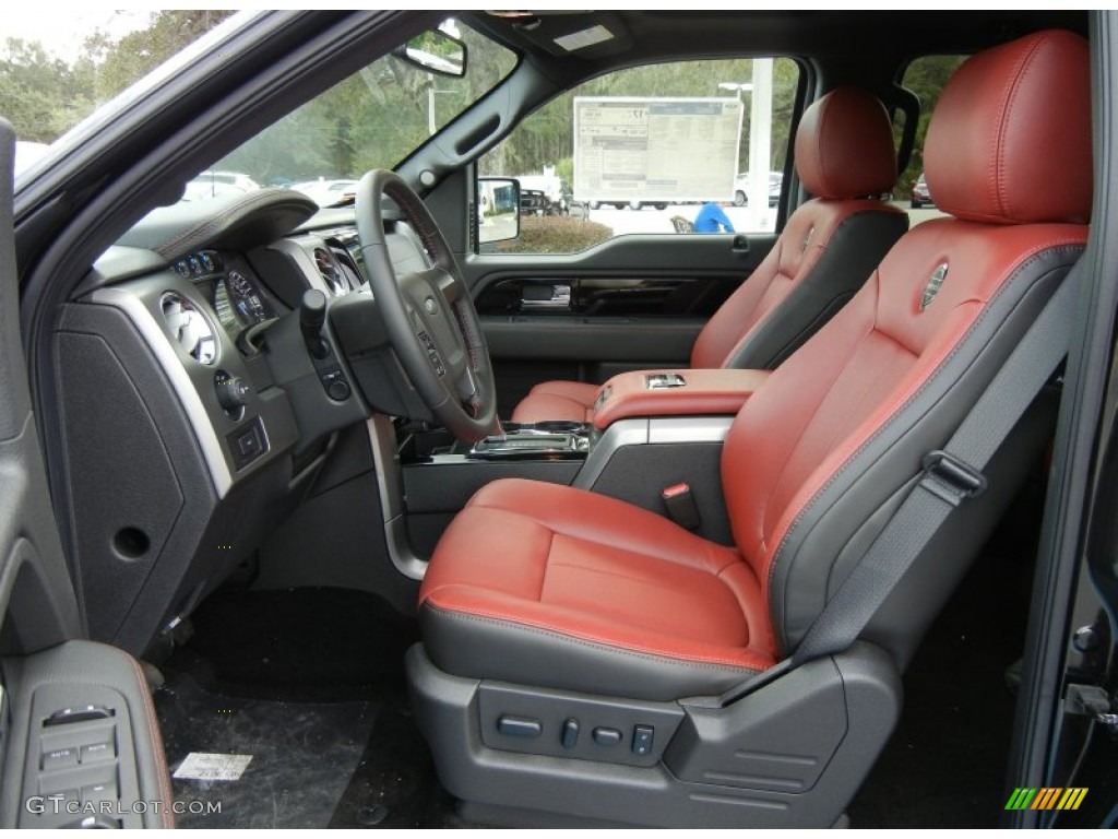 Limited Unique Red Leather Interior 2013 Ford F150 Limited SuperCrew 4x4 Photo #74073830