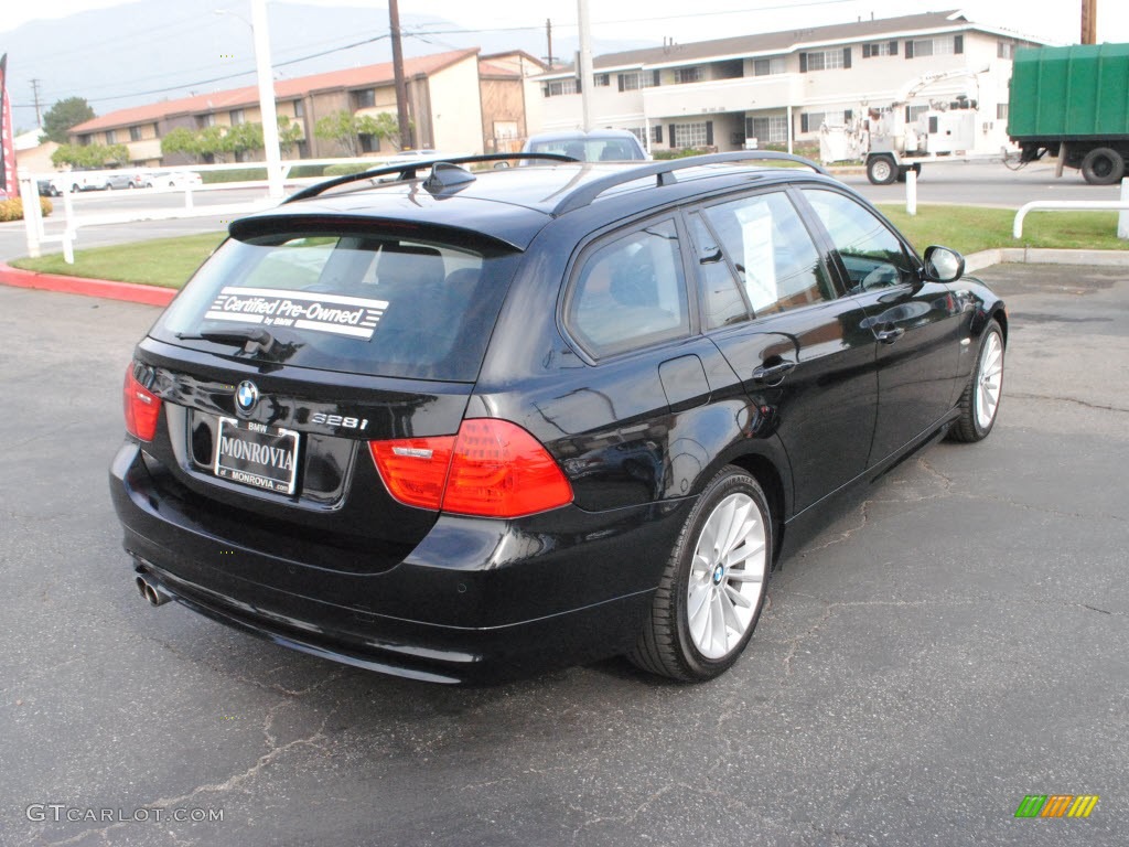 2009 3 Series 328xi Sport Wagon - Jet Black / Saddle Brown Dakota Leather photo #9