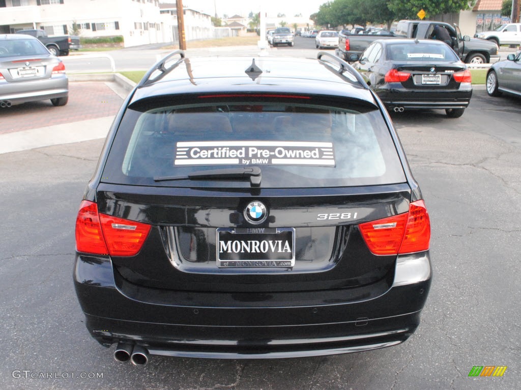 2009 3 Series 328xi Sport Wagon - Jet Black / Saddle Brown Dakota Leather photo #10