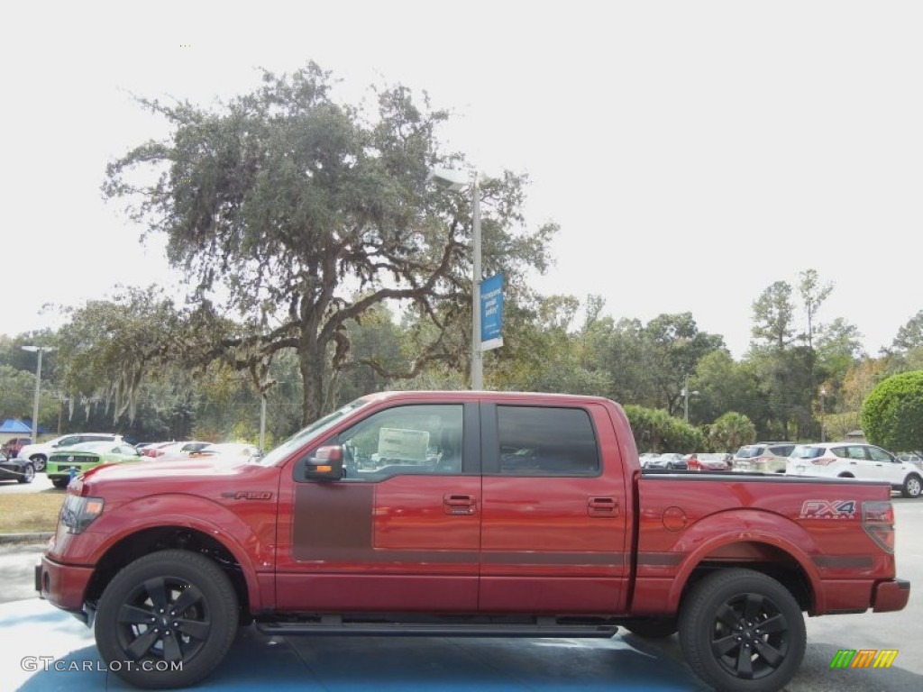 2013 F150 FX4 SuperCrew 4x4 - Ruby Red Metallic / FX Sport Appearance Black/Red photo #2