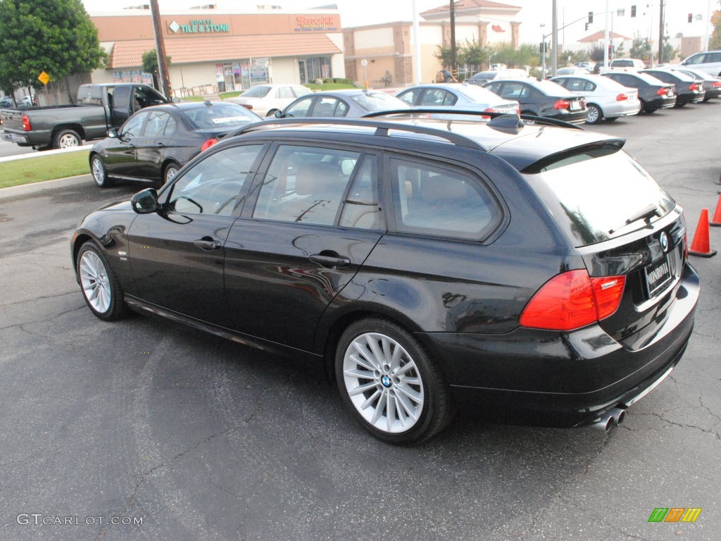 2009 3 Series 328xi Sport Wagon - Jet Black / Saddle Brown Dakota Leather photo #12