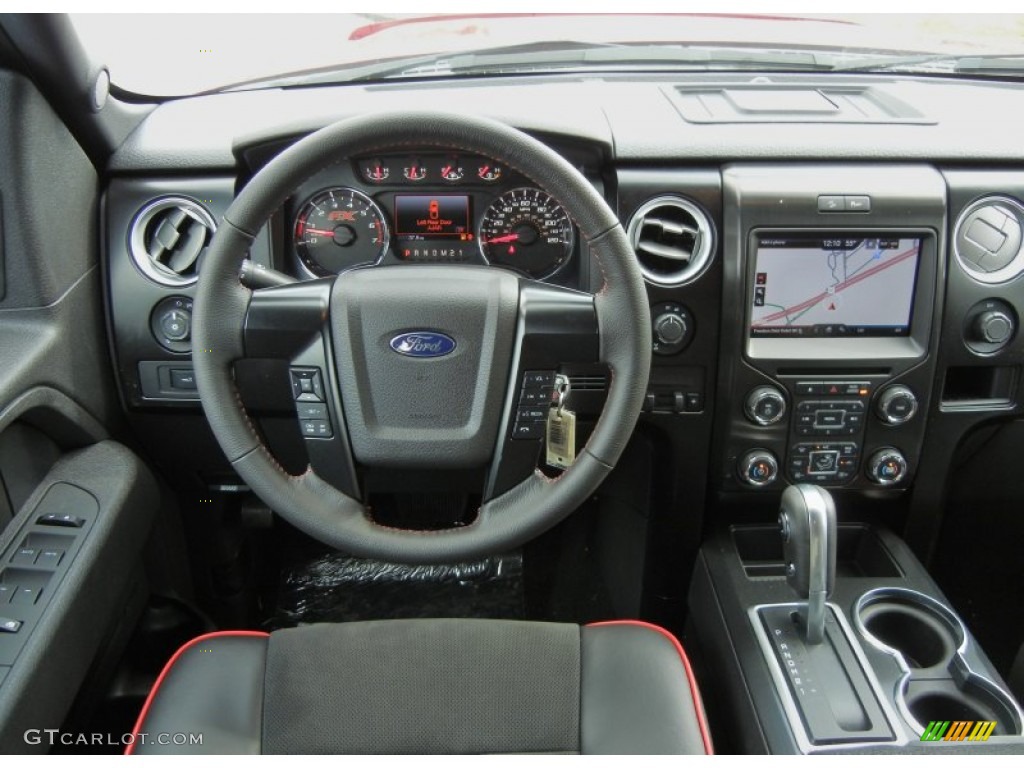 2013 Ford F150 FX4 SuperCrew 4x4 FX Sport Appearance Black/Red Dashboard Photo #74074232