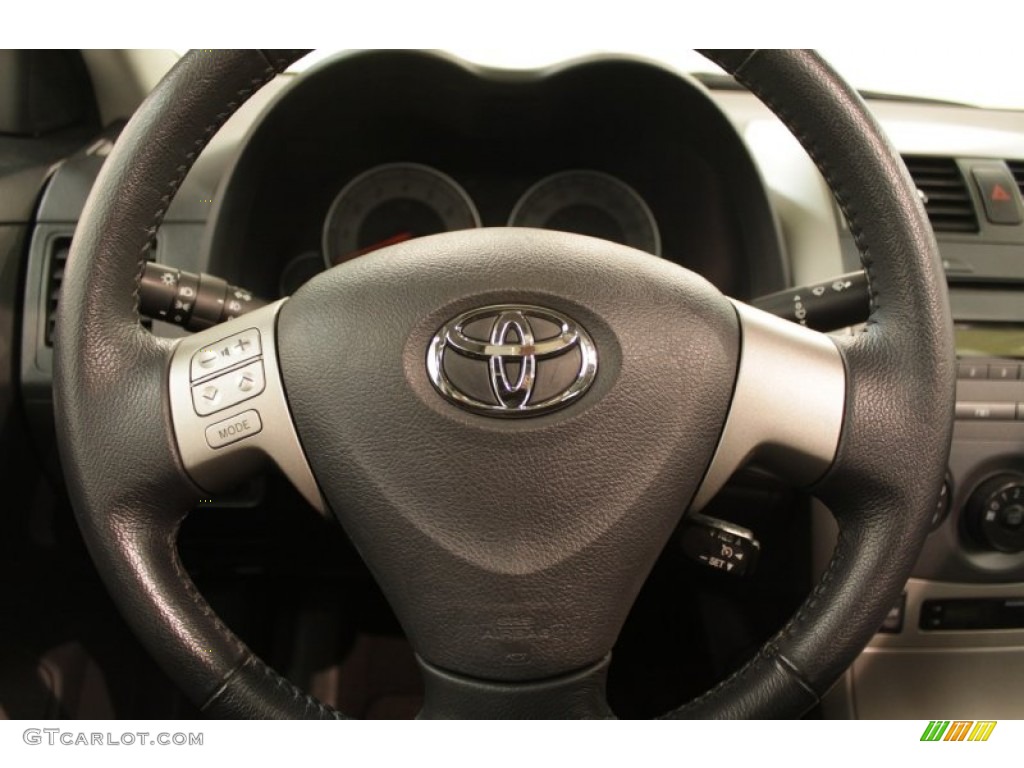 2010 Toyota Corolla S Dark Charcoal Steering Wheel Photo #74074580