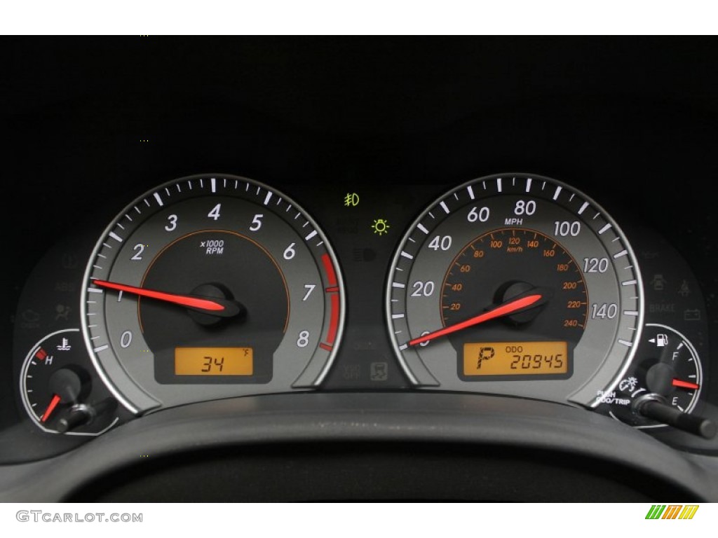 2010 Toyota Corolla S Gauges Photo #74074595