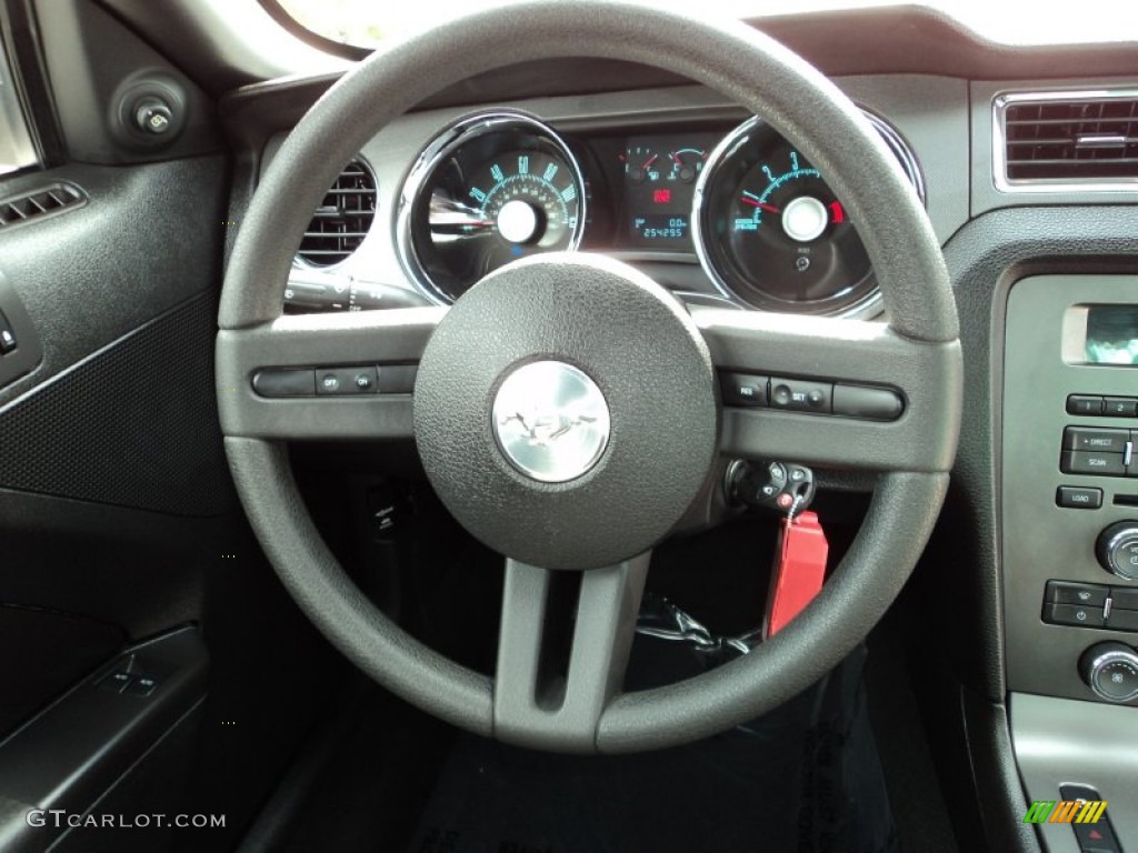 2010 Ford Mustang V6 Coupe Charcoal Black Steering Wheel Photo #74076396