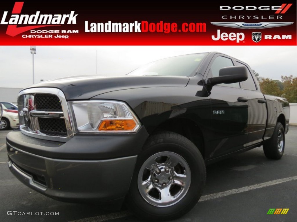 2010 Ram 1500 ST Quad Cab - Brilliant Black Crystal Pearl / Dark Slate/Medium Graystone photo #1