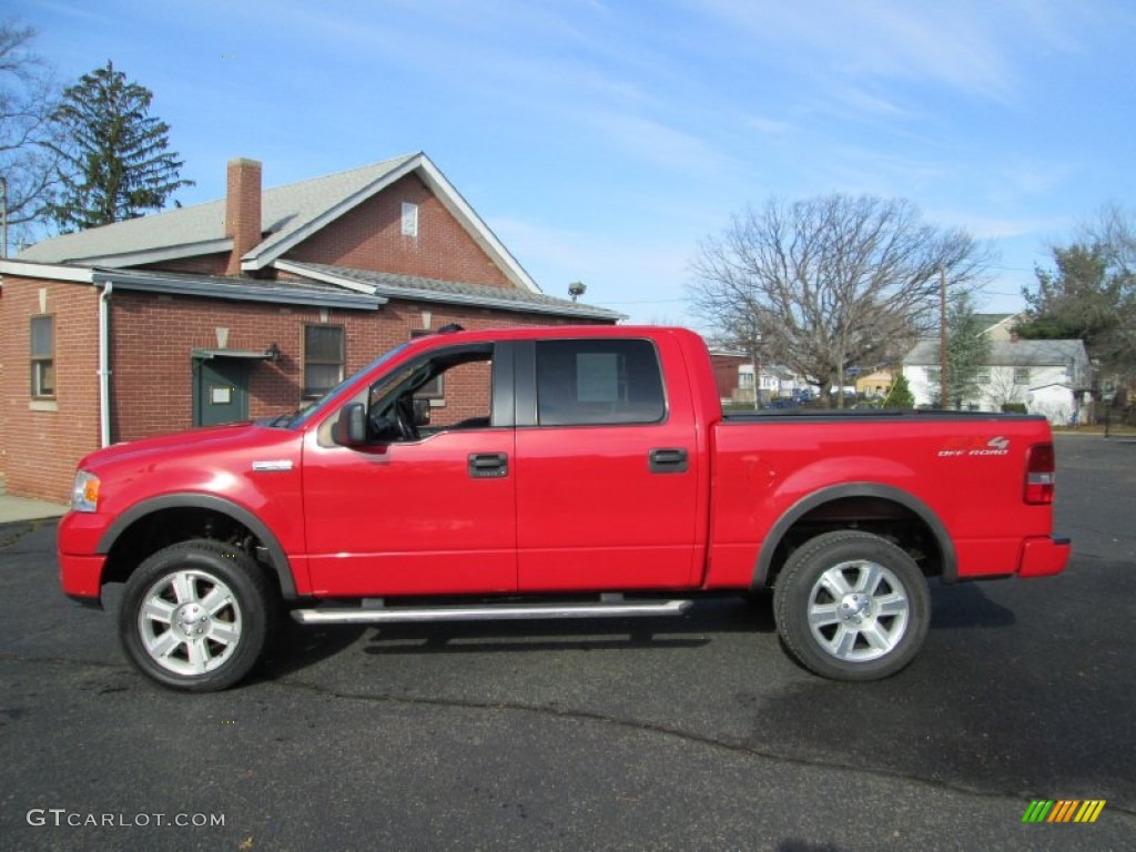 Bright Red 2005 Ford F150 FX4 SuperCrew 4x4 Exterior Photo #74081021