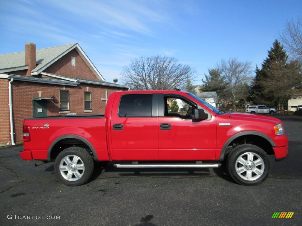 Bright Red 2005 Ford F150 FX4 SuperCrew 4x4 Exterior Photo #74081149