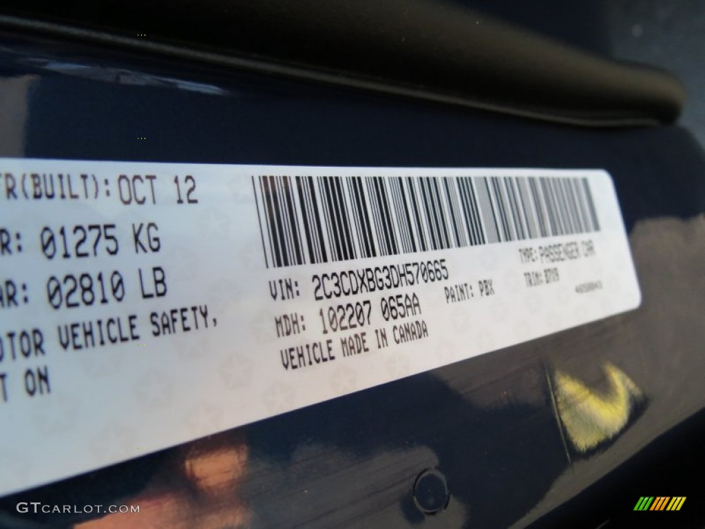 2013 Charger Color Code PBX for Jazz Blue Photo #74082458