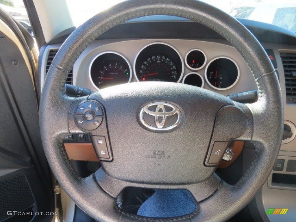 2010 Toyota Tundra Limited CrewMax 4x4 Red Rock Steering Wheel Photo #74086903