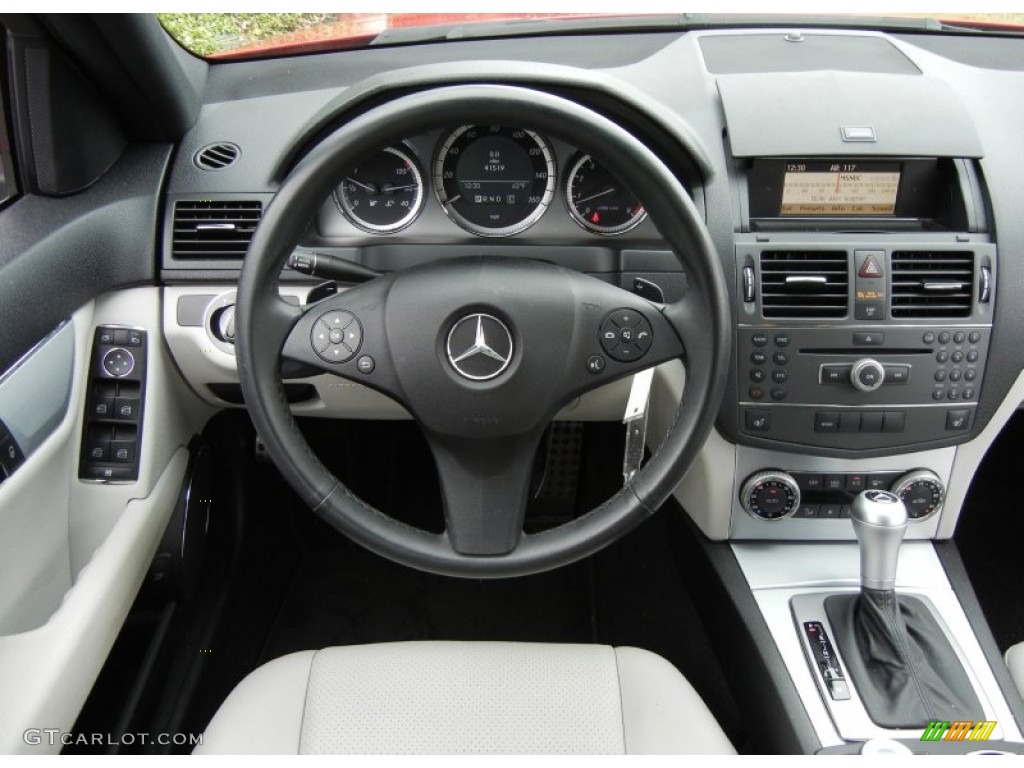 2010 Mercedes-Benz C 300 Sport Grey/Black Steering Wheel Photo #74087663