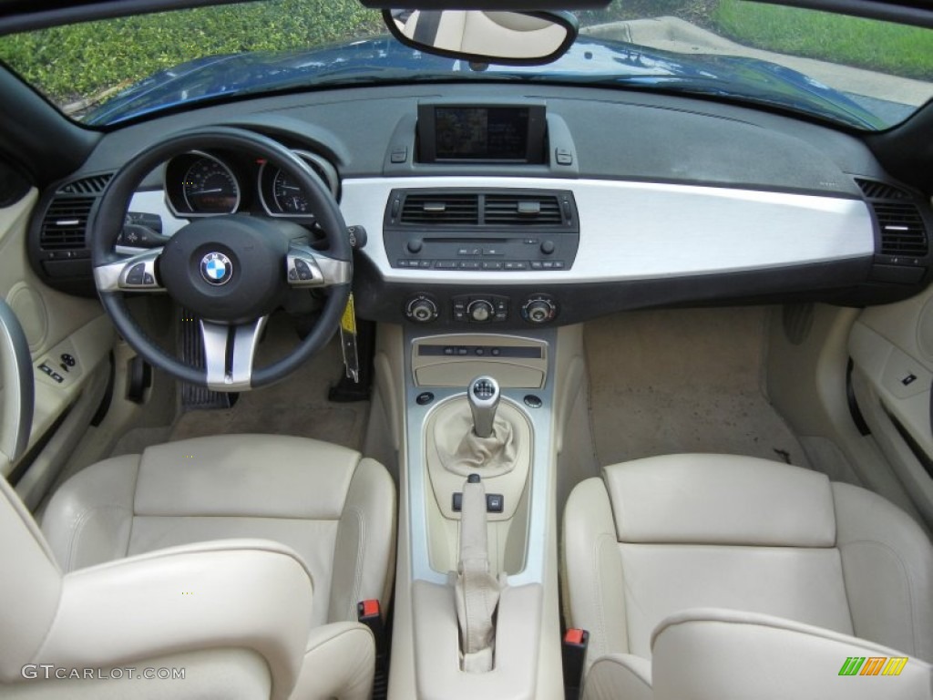 2007 BMW Z4 3.0si Roadster Beige Dashboard Photo #74088269