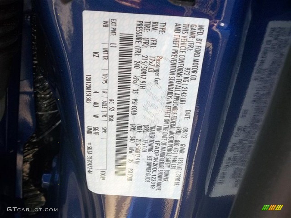 2013 Focus Color Code L1 for Performance Blue Photo #74088888