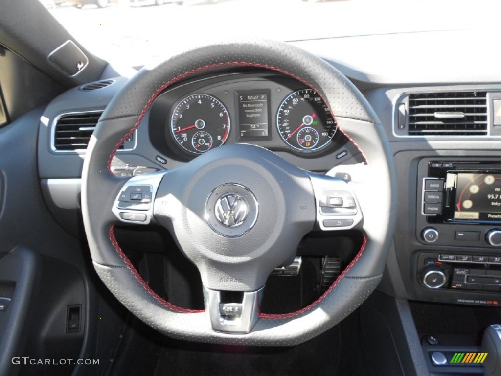 2013 Volkswagen Jetta GLI Autobahn Titan Black Steering Wheel Photo #74089685