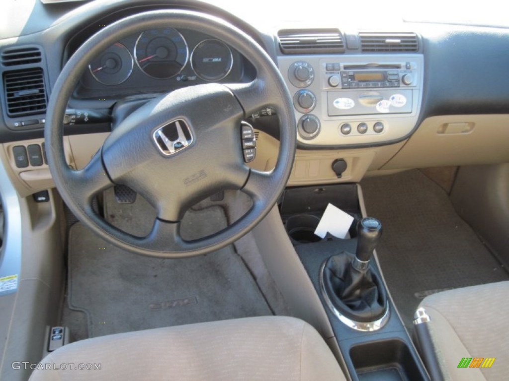 2003 Honda Civic Hybrid Sedan Beige Dashboard Photo #74090636