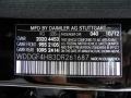 040: Black 2013 Mercedes-Benz C 250 Sport Color Code