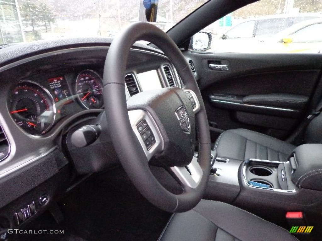 Black Interior 2013 Dodge Charger SXT Plus AWD Photo #74091617