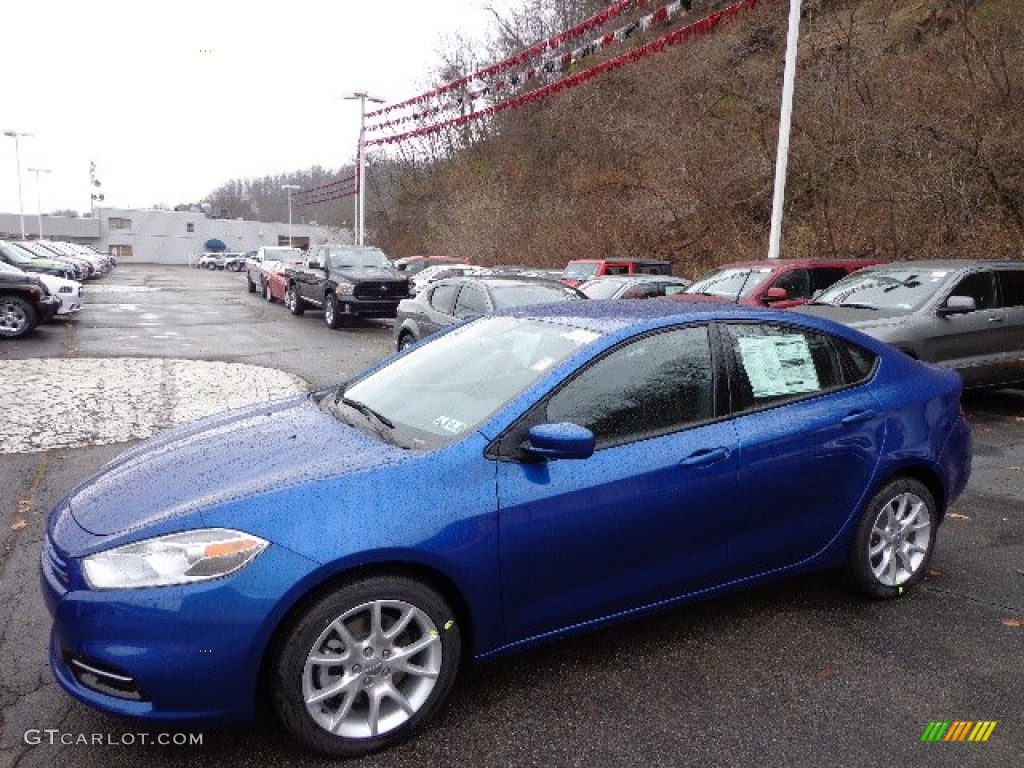 2013 Dart SXT - Blue Streak Pearl Coat / Black photo #1