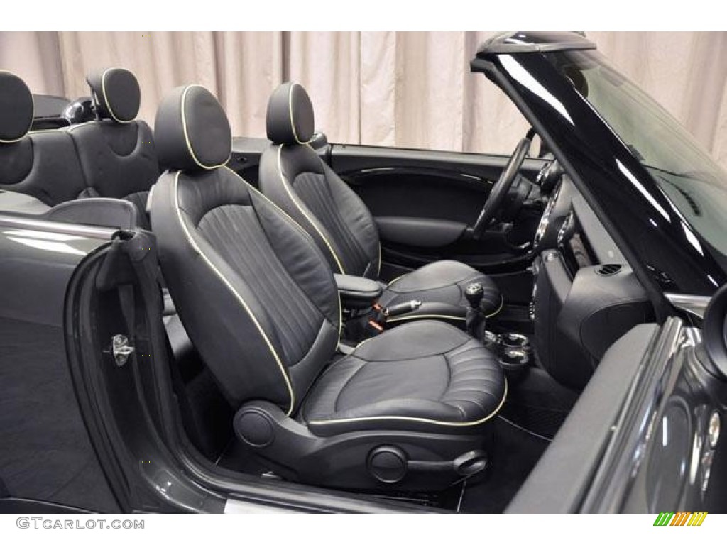 Carbon Black Lounge Leather Interior 2012 Mini Cooper S Convertible Photo #74093024