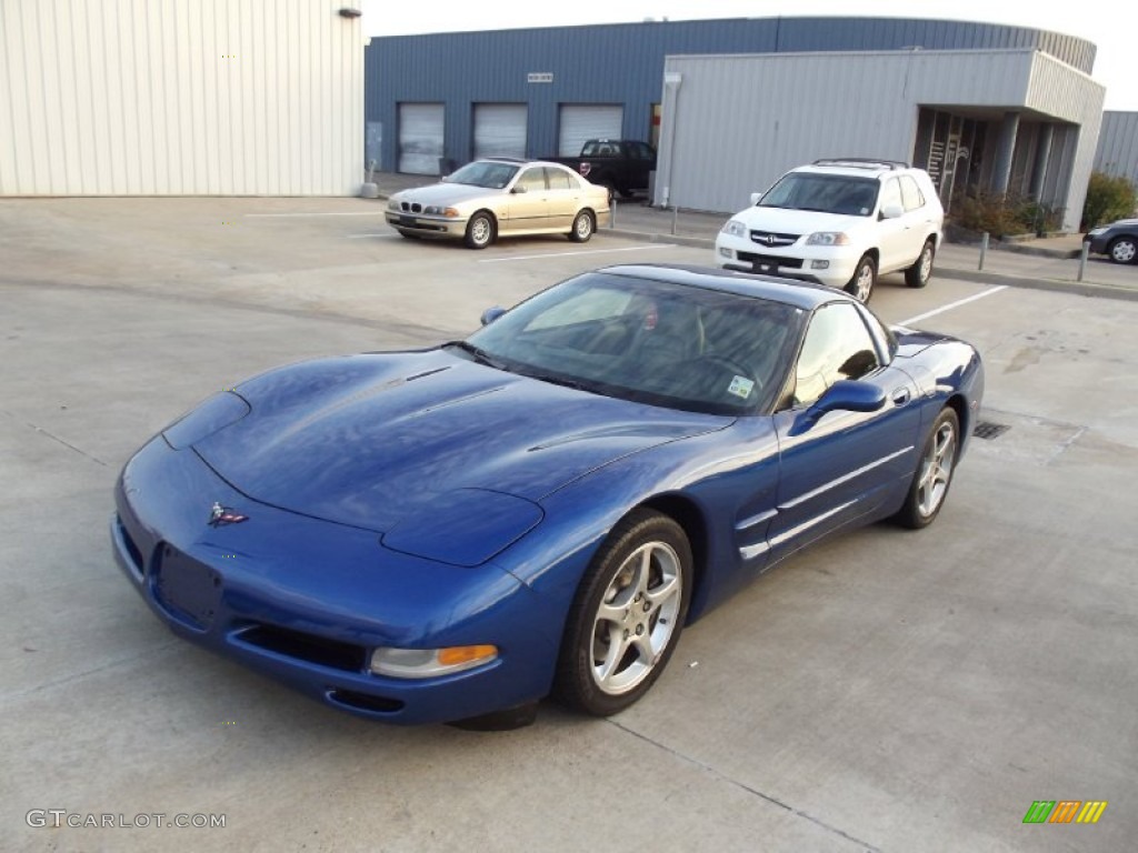 2002 Corvette Coupe - Electron Blue Metallic / Light Oak photo #1