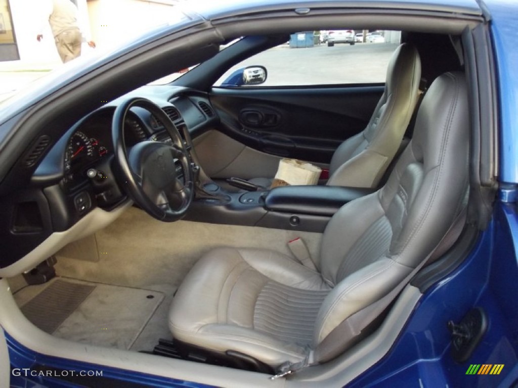 2002 Corvette Coupe - Electron Blue Metallic / Light Oak photo #13