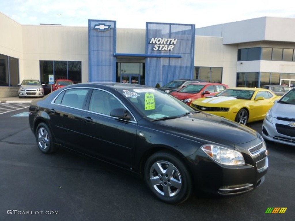 2008 Malibu LS Sedan - Black Granite Metallic / Titanium Gray photo #1