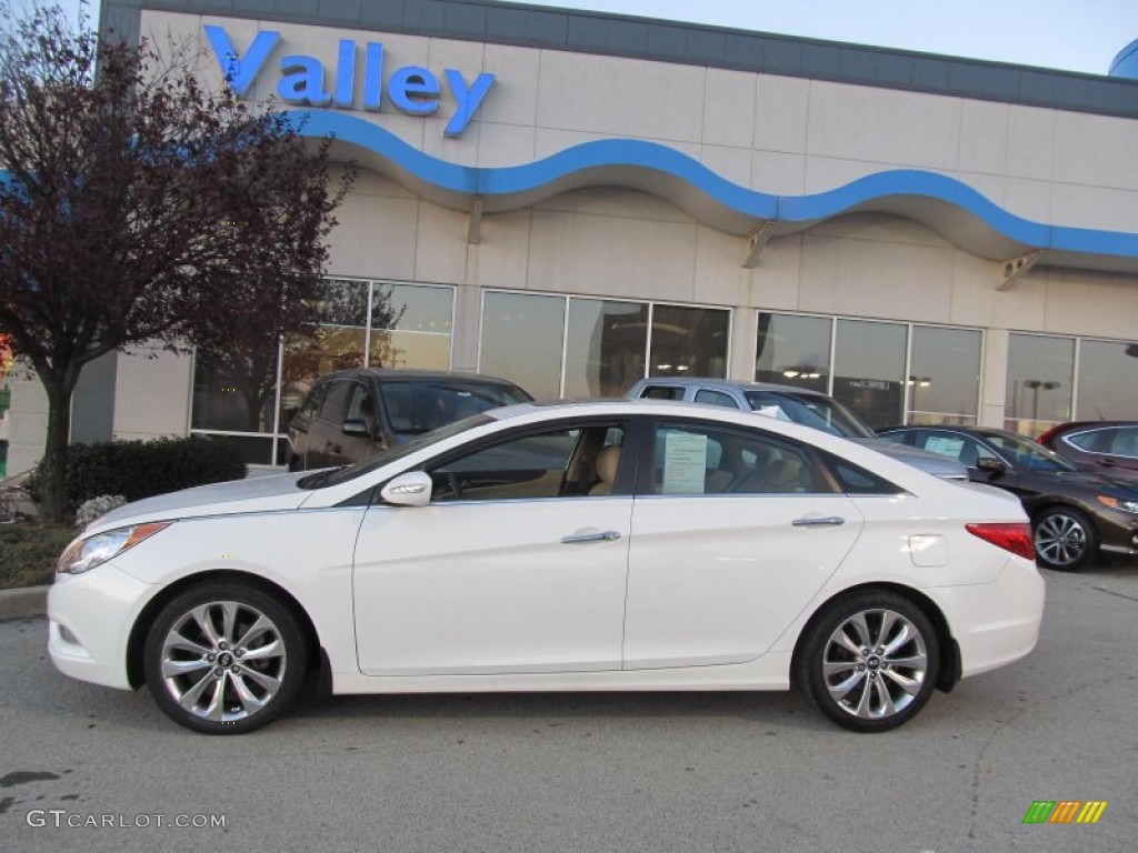 2011 Sonata Limited 2.0T - Shimmering White / Camel photo #2