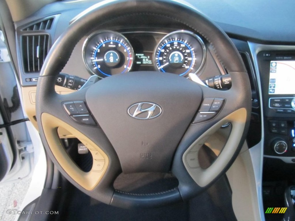 2011 Sonata Limited 2.0T - Shimmering White / Camel photo #11