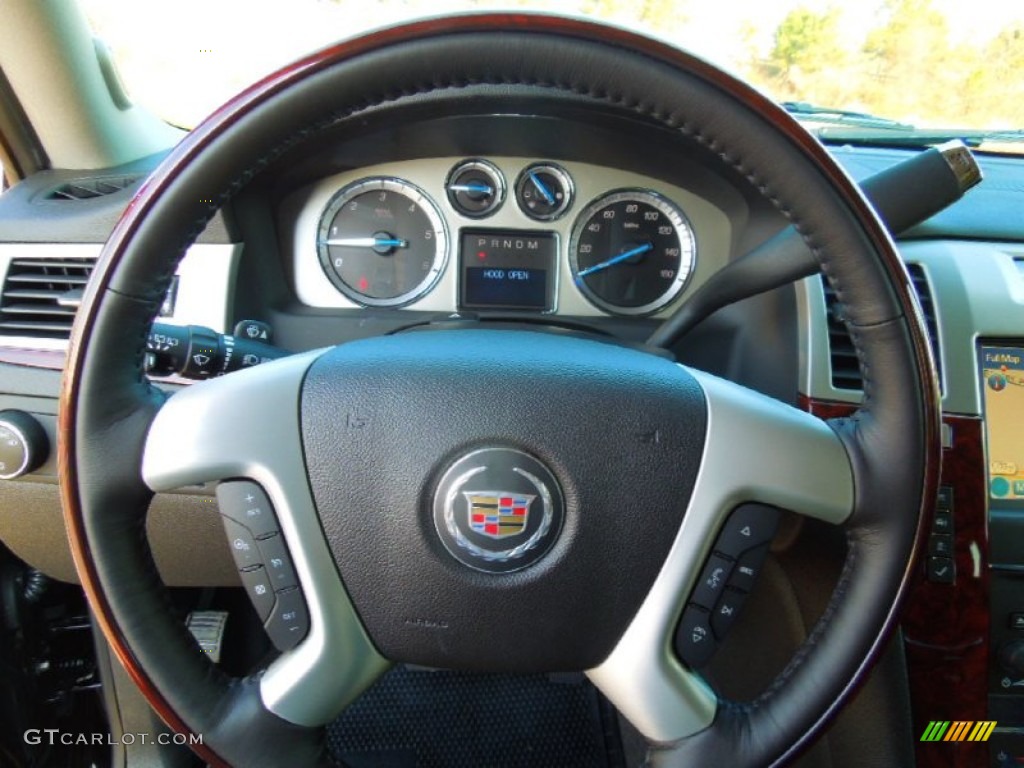 2013 Cadillac Escalade Luxury AWD Ebony Steering Wheel Photo #74103541