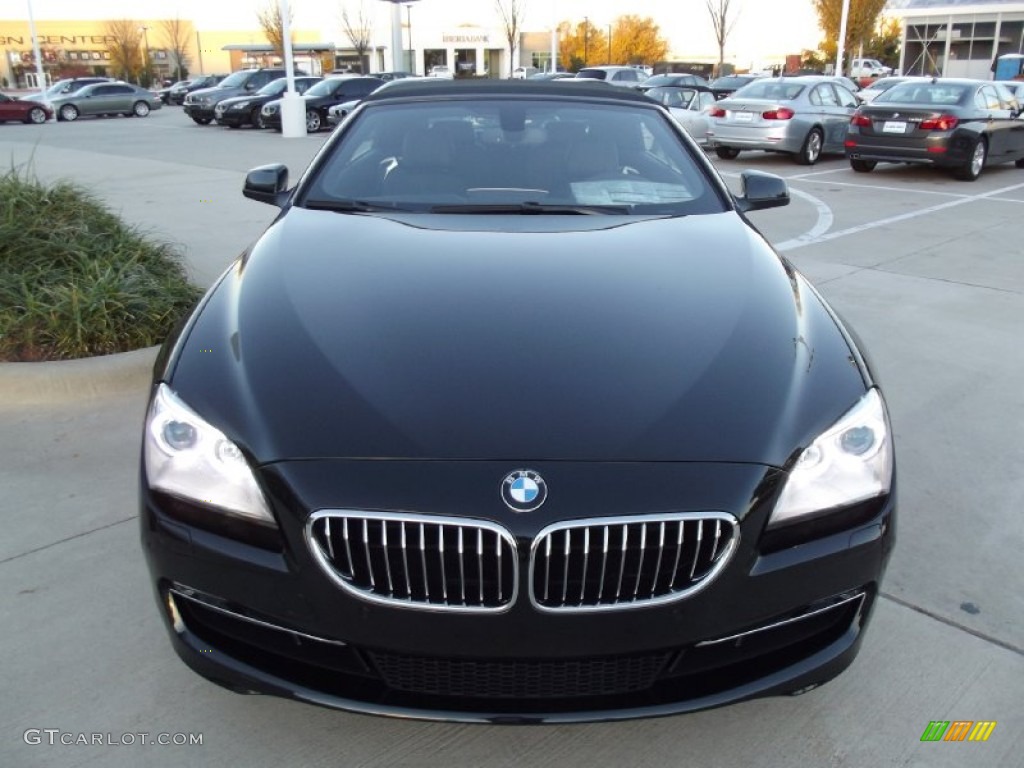 2013 6 Series 640i Convertible - Black Sapphire Metallic / Black photo #7