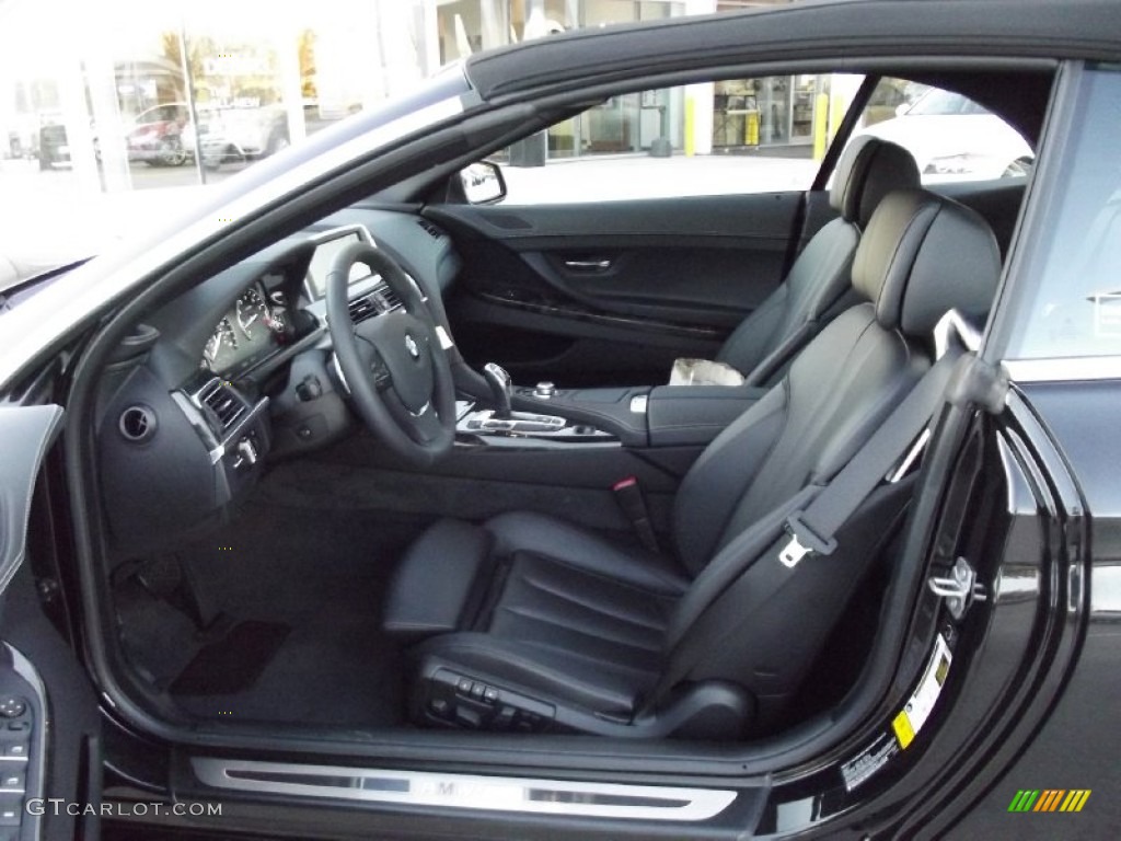 Black Interior 2013 BMW 6 Series 640i Convertible Photo #74103797