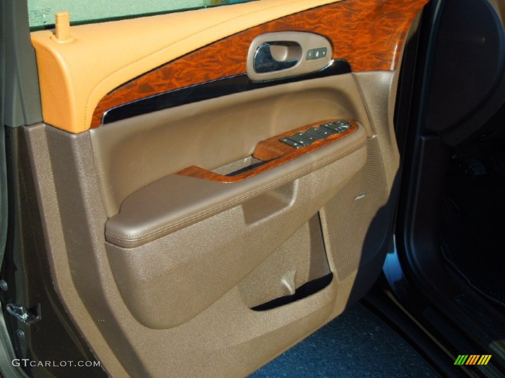 2013 Buick Enclave Premium Choccachino Leather Door Panel Photo #74104756