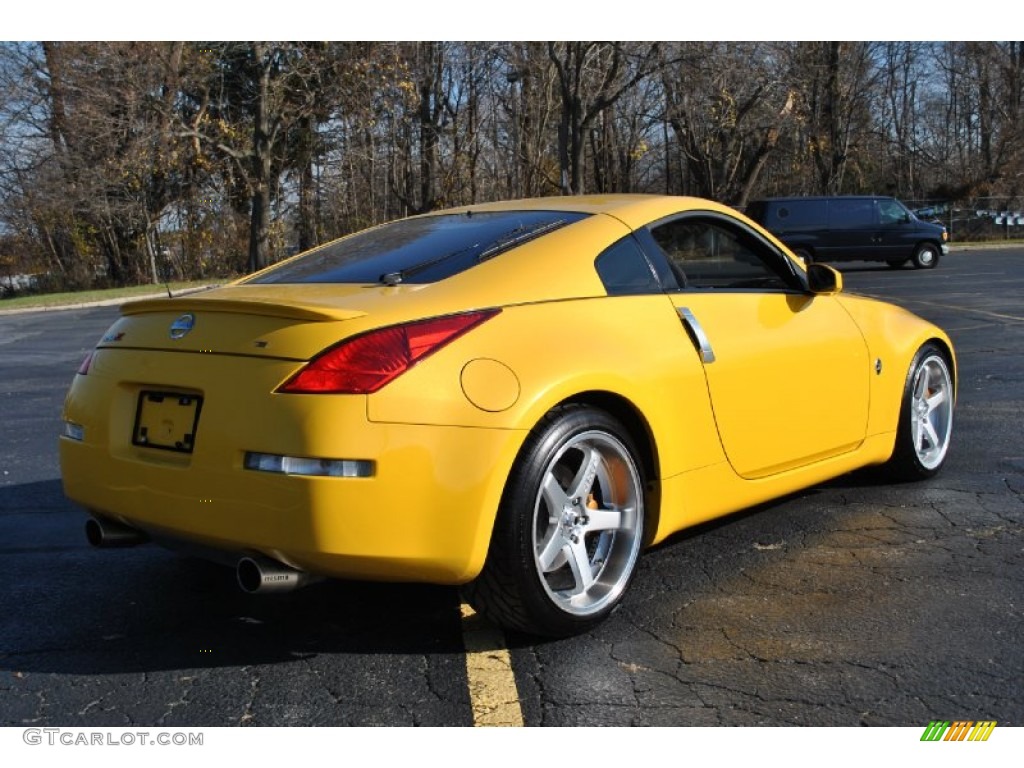 Ultra Yellow Metallic 2005 Nissan 350Z Track Coupe Exterior Photo #74106454