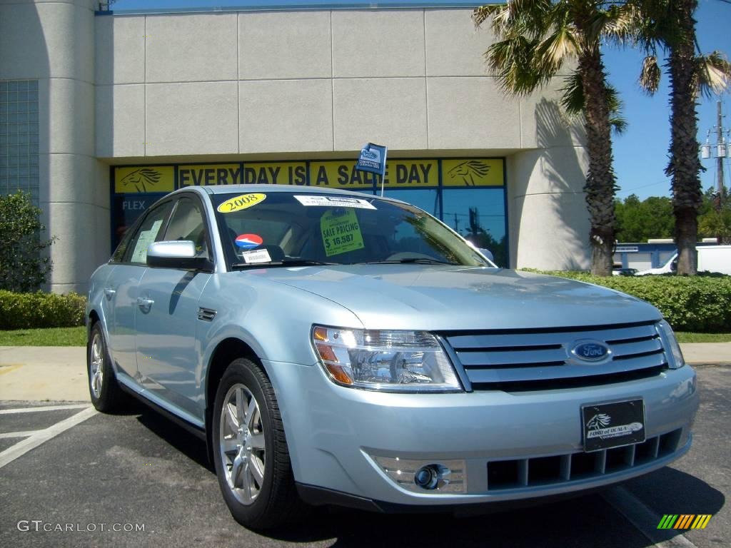 2008 Taurus SEL - Light Ice Blue Metallic / Camel photo #1