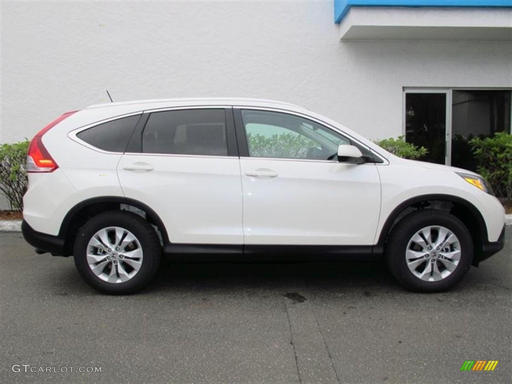 2013 CR-V EX-L - White Diamond Pearl / Black photo #2