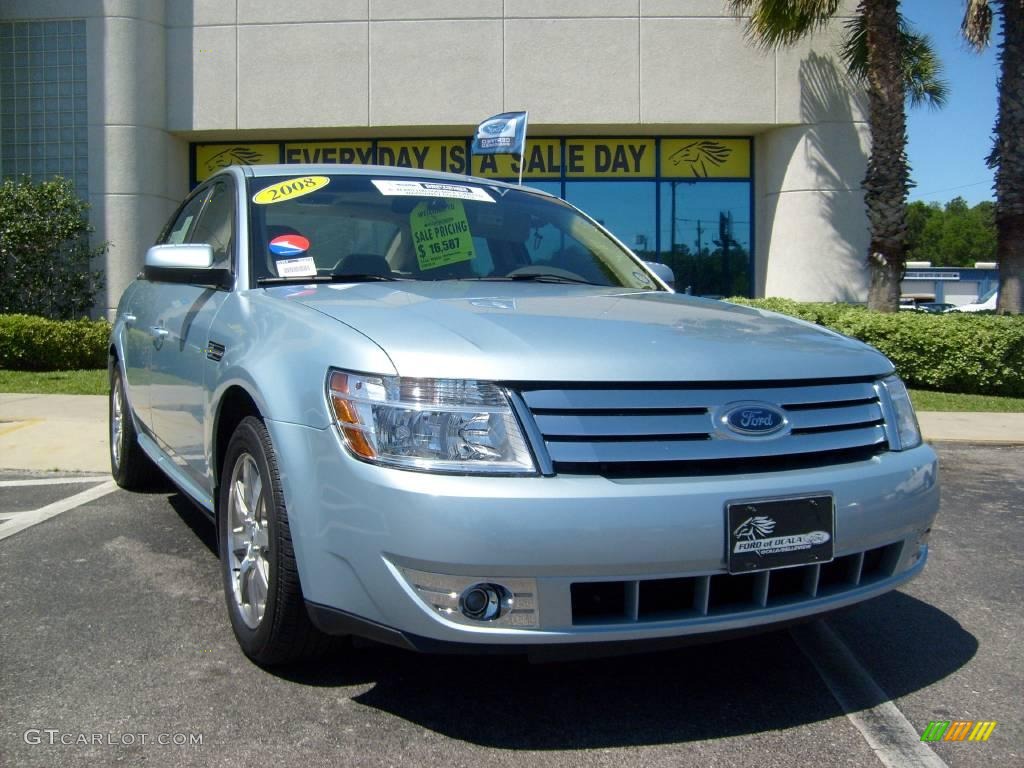 2008 Taurus SEL - Light Ice Blue Metallic / Camel photo #9