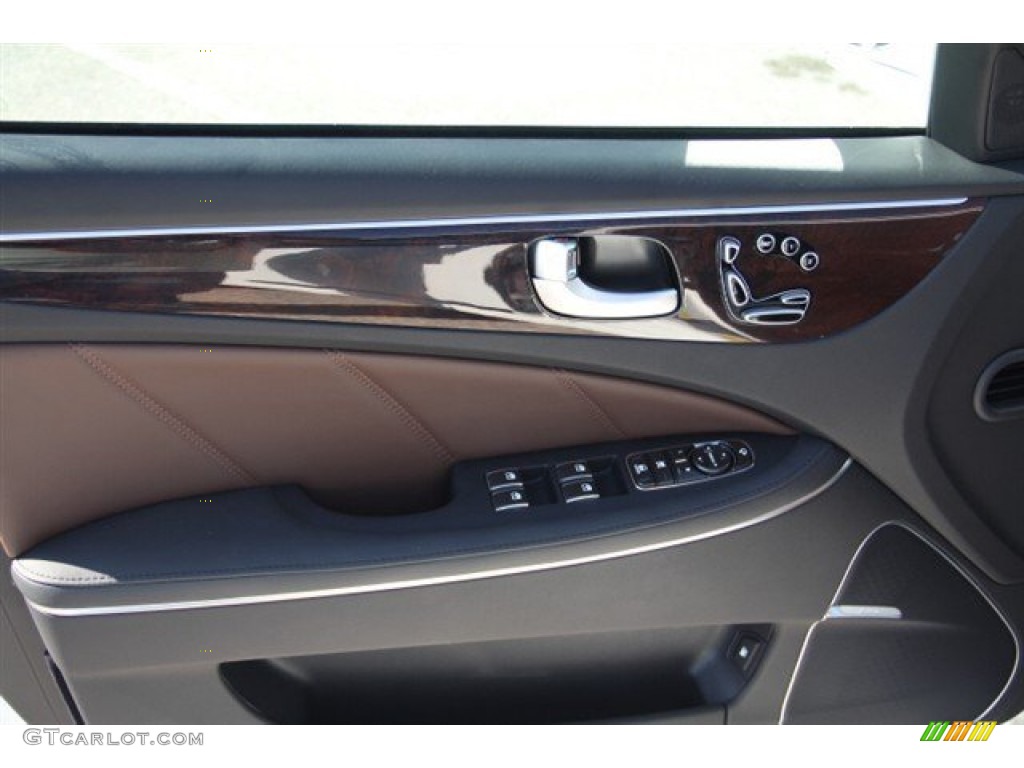2013 Hyundai Equus Signature Saddle Brown Door Panel Photo #74107657