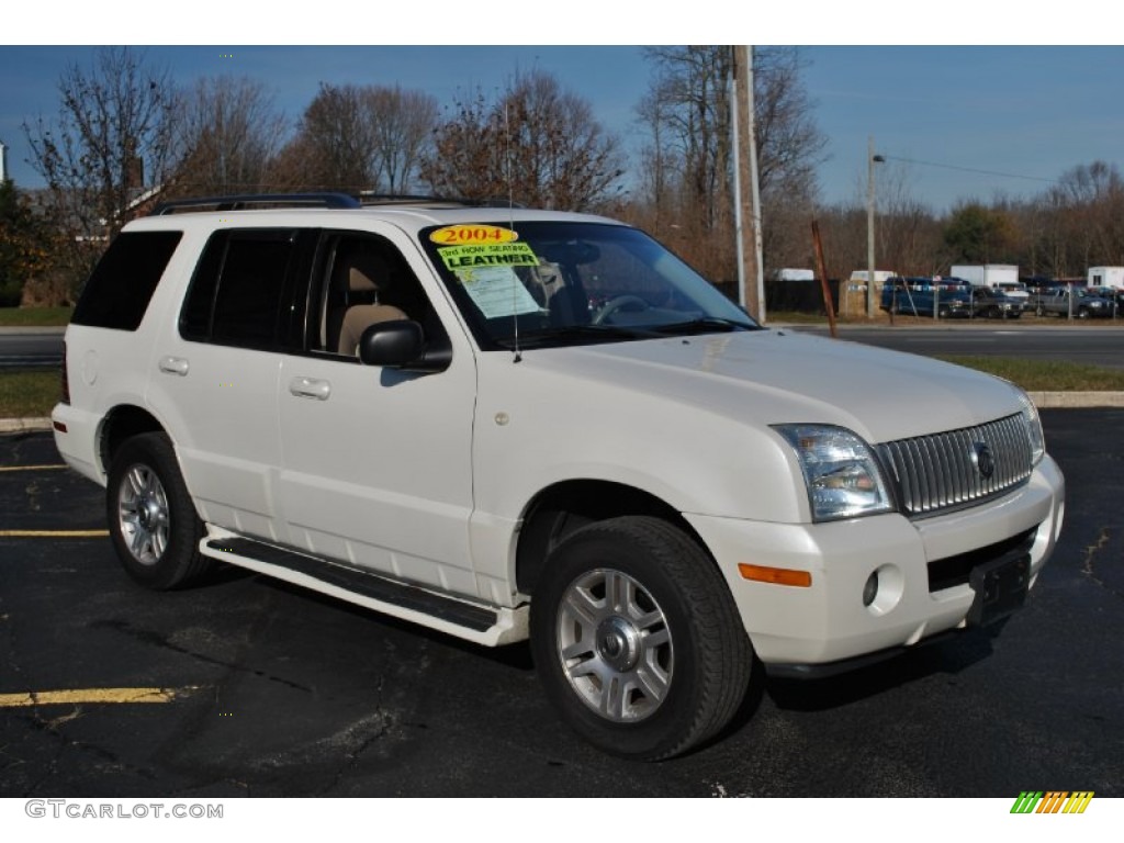 2004 Mountaineer V8 Premier AWD - Ceramic White Pearl / Medium Dark Parchment photo #7