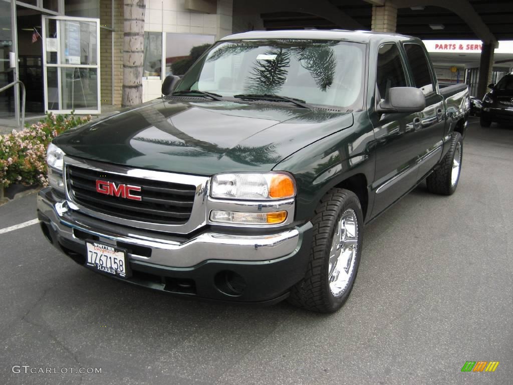 2006 Sierra 1500 SL Crew Cab - Polo Green Metallic / Dark Pewter photo #3