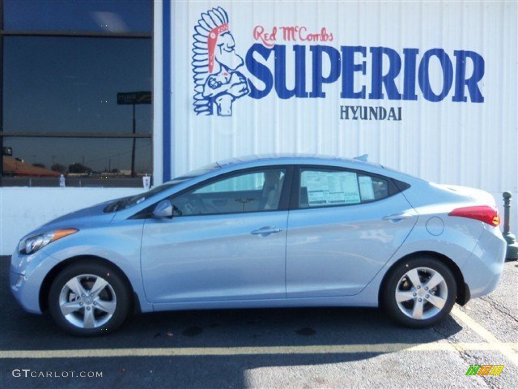 2013 Elantra GLS - Blue Sky Metallic / Beige photo #4