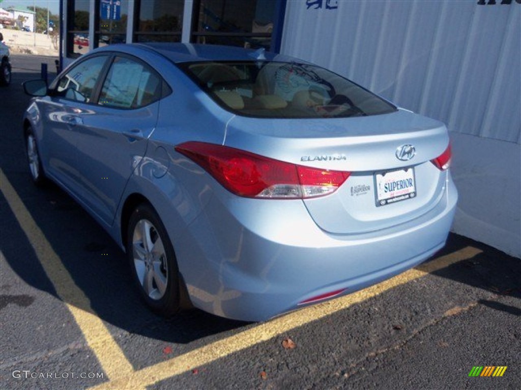 2013 Elantra GLS - Blue Sky Metallic / Beige photo #5