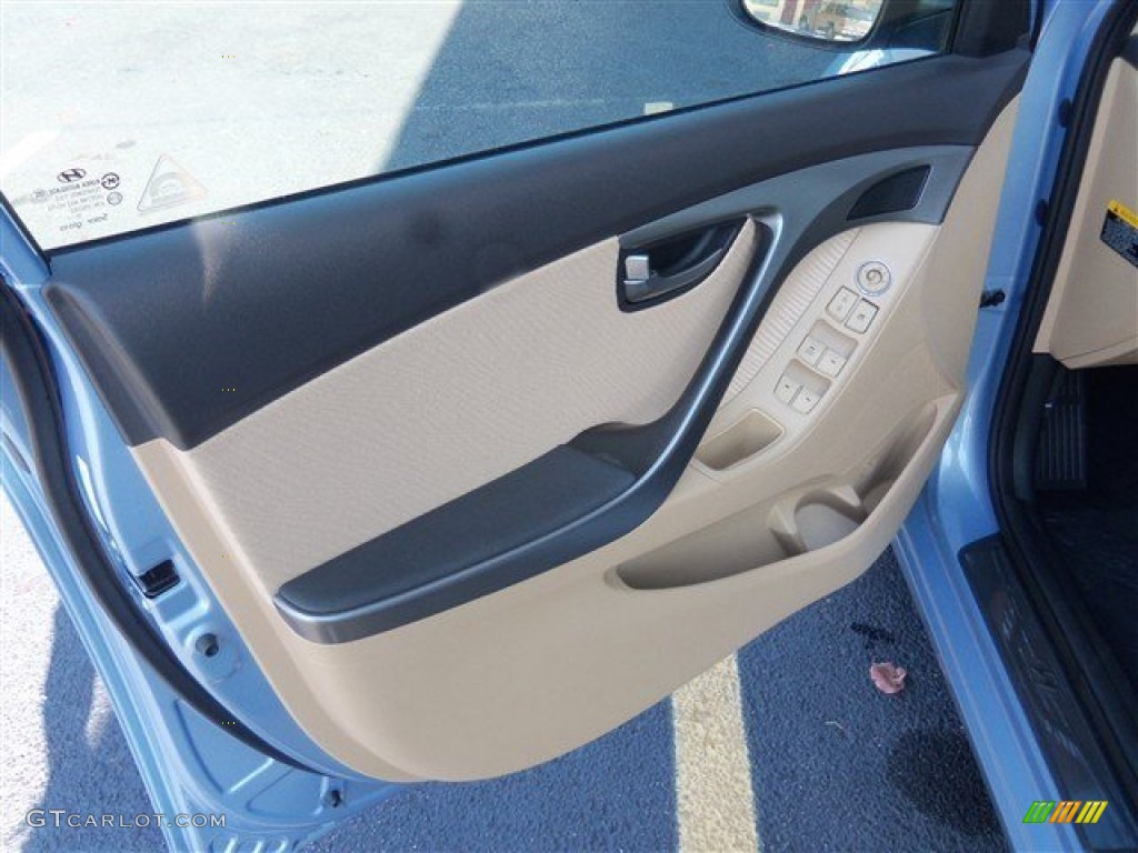 2013 Elantra GLS - Blue Sky Metallic / Beige photo #7