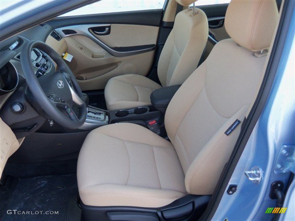 2013 Elantra GLS - Blue Sky Metallic / Beige photo #9